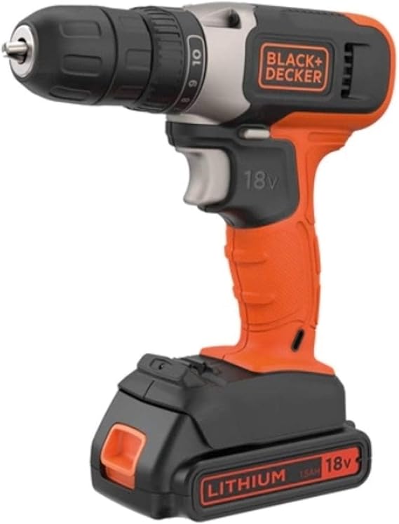 Black+Decker 18V Lithium-Ion Drill Driver with A 1.5Ah Battery