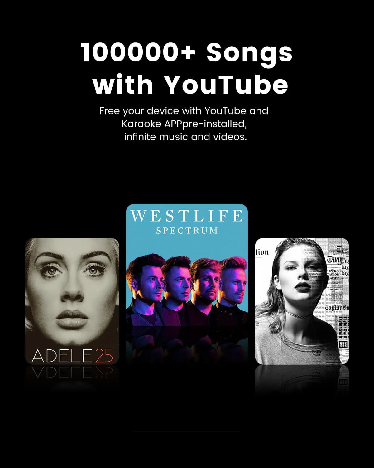 Ikarao Karaoke Machine for Adults, with Lyrics Display, 64GB Karaoke Tablet, 2 Wireless Microphone, IK-BREAKX2