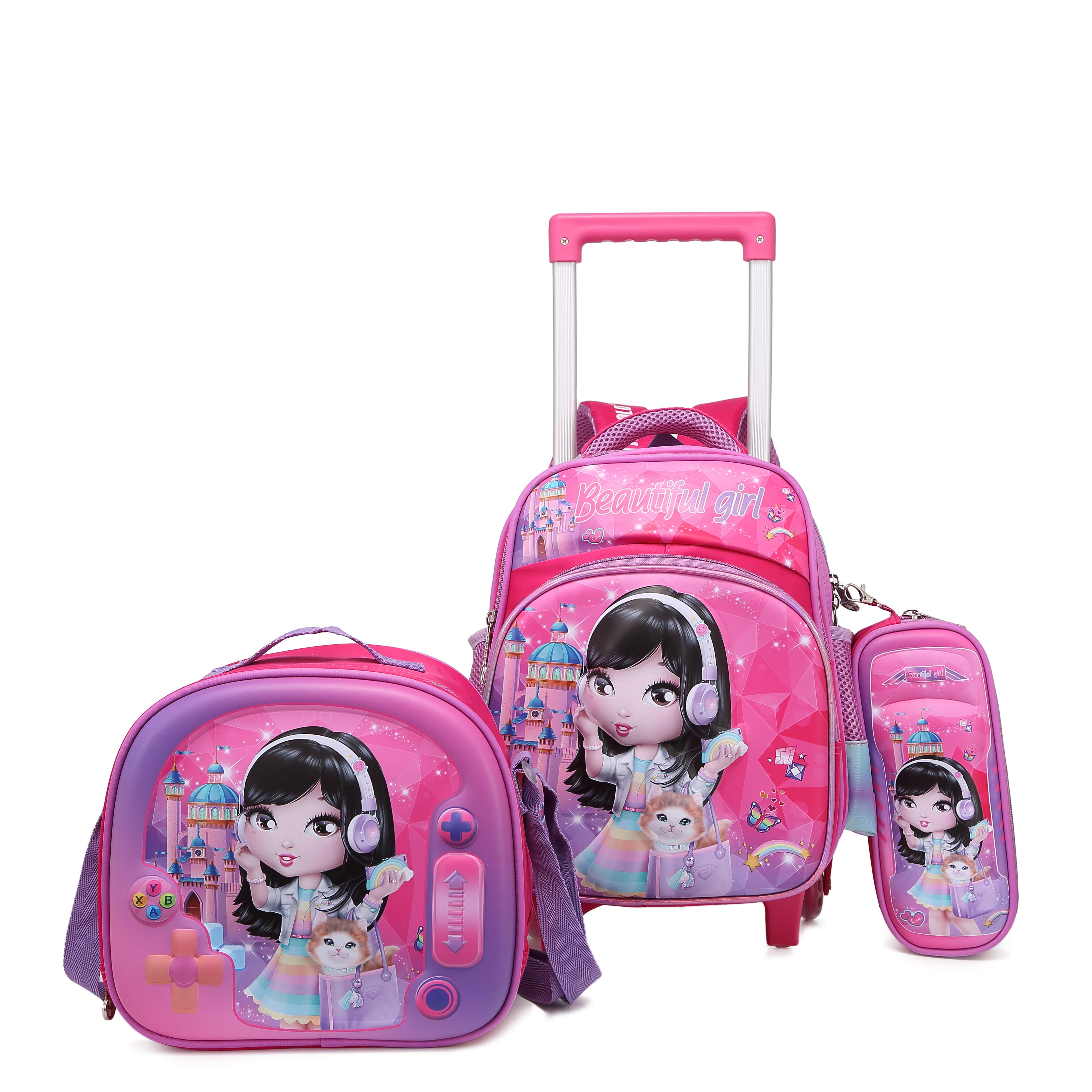 Stargold 12-Inch 3 Pcs Set Baby Backpack With Trolley