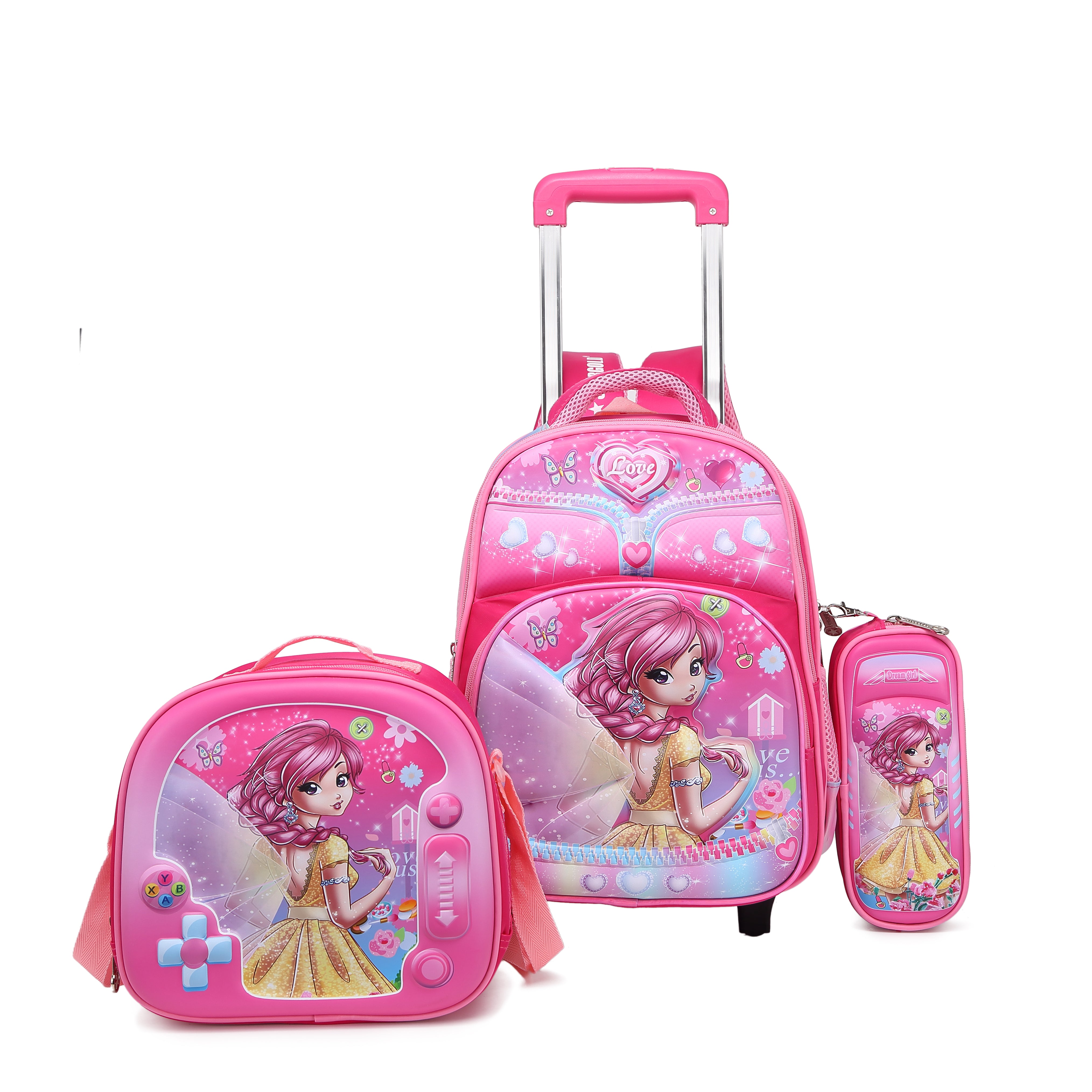 Stargold 14-Inch 3 Pcs Set Baby Backpack With Trolley