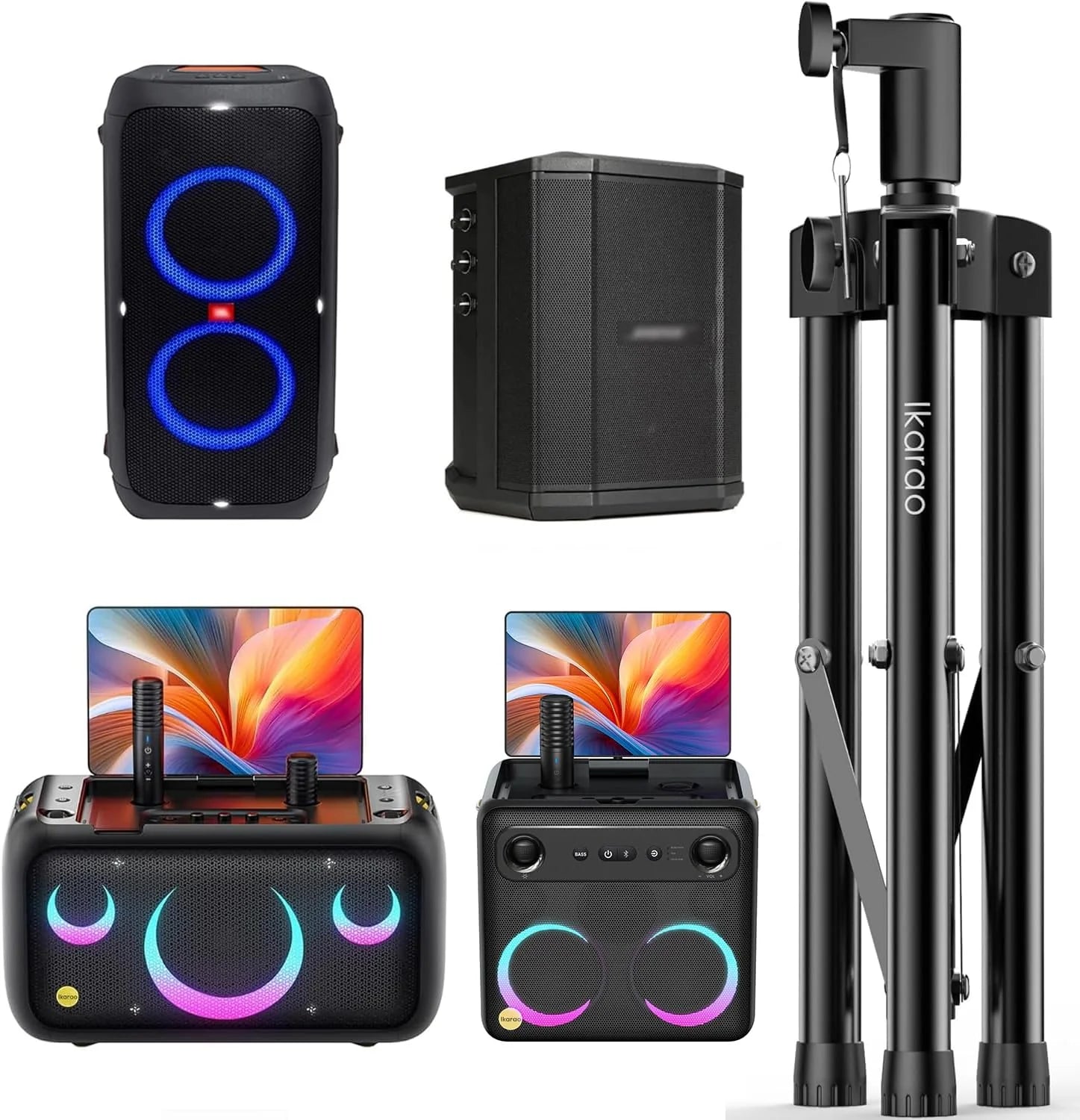 Ikarao Adjustable Height Speaker Stand Universal Tripod, 33" to 43" Extender,IK-X1X2STAND