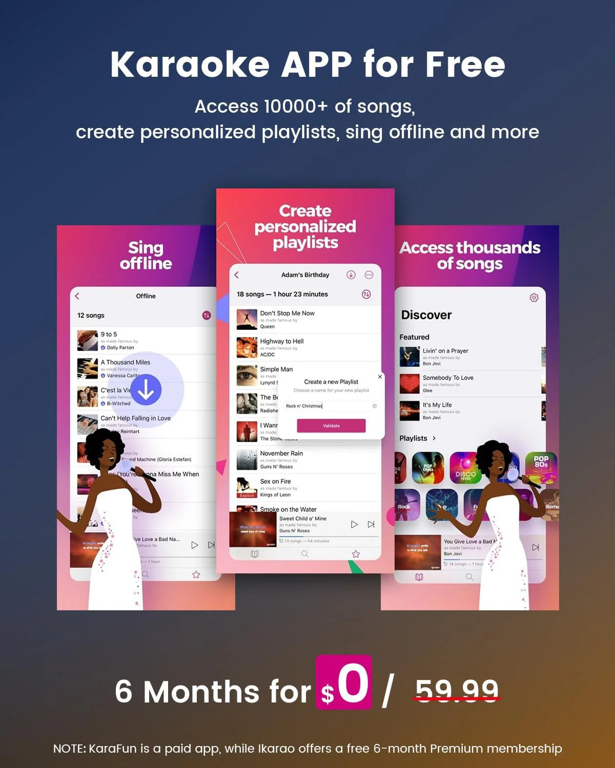 Ikarao Karaoke Machine for Adults, with Lyrics Display, 64GB Karaoke Tablet, 2 Wireless Microphone, IK-BREAKX2