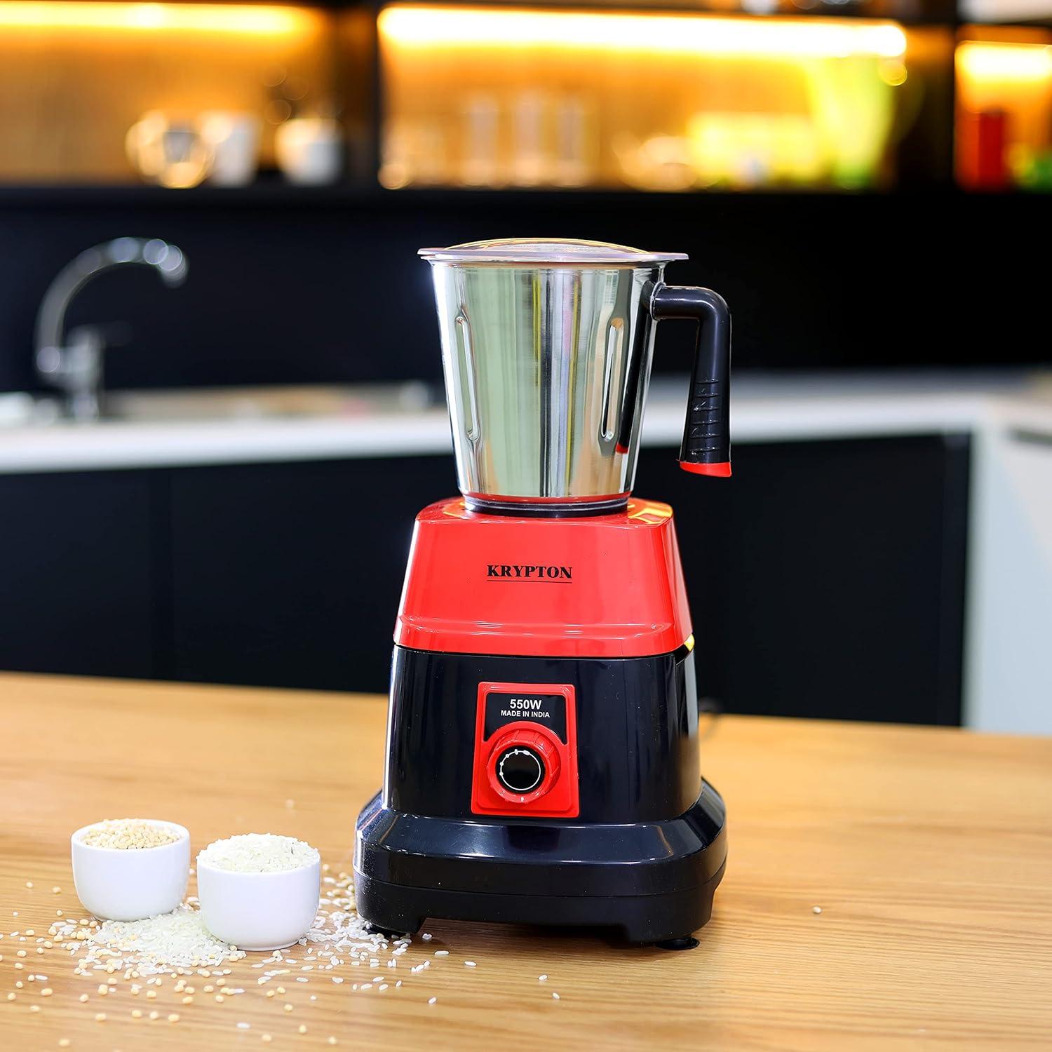 Krypton 550W 3 in 1 Mixer Grinder Red&Black - KNB6192