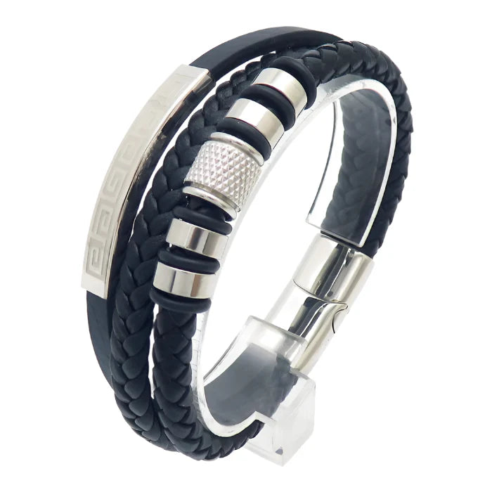 Lee Cooper Men's Bracelet - Black/Silver, LC.B.01972.630