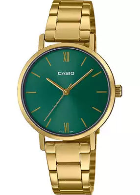 Casio Analog Ladies Watch LTP-VT02G-3AUDF Stainless Steel Mesh Strap Water-Resistant Minimal Quartz Movement Lifestyle Business Scratch-resistant Fashionable Halabh.com