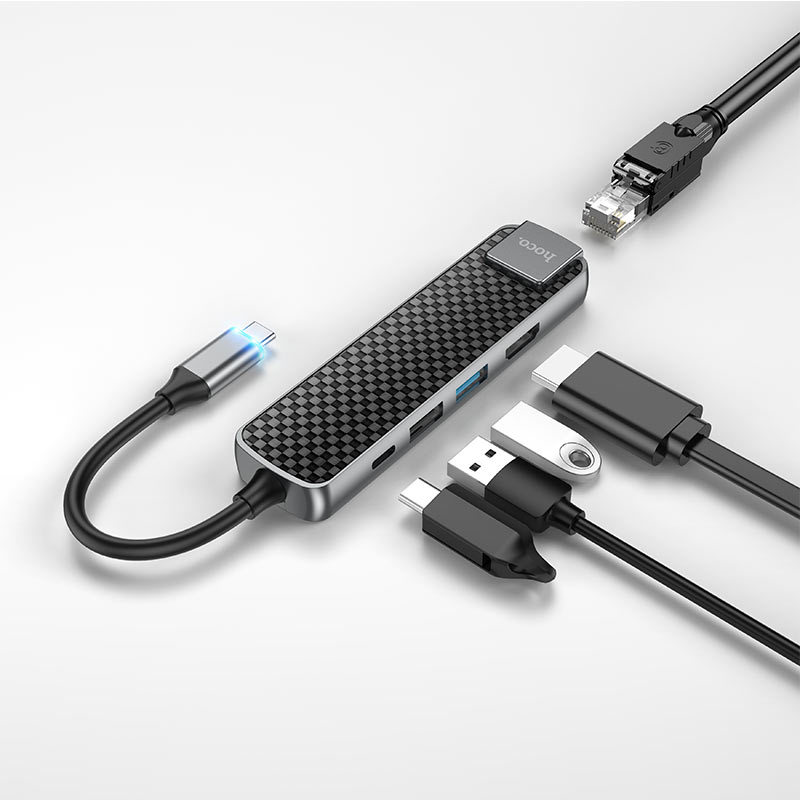 Hoco Hub Type C Easy View HDMI | Best Type C USB Hub in Bahrain | Mobile & Computer Accessories | Halabh.com