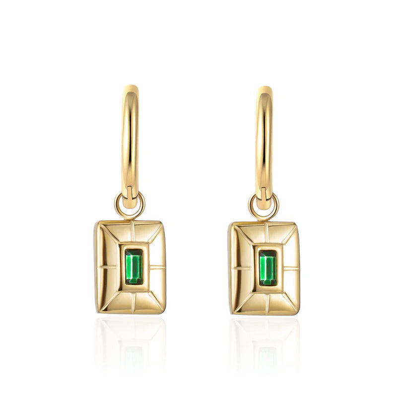Lee Cooper Women's Earings - Gold/Green, LC.E.01784.170