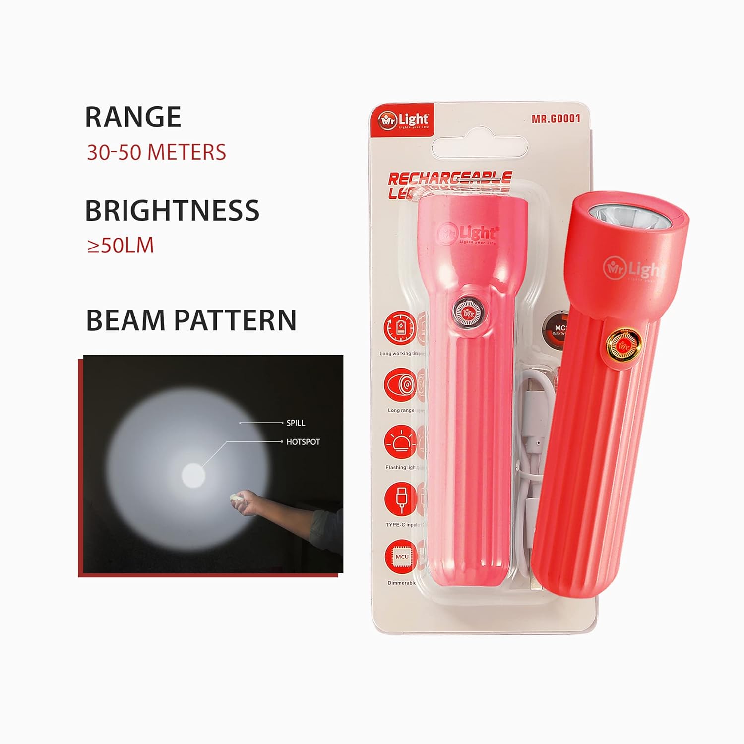 Mr.Light Rechargeable LED Pocket Flashlight | Best Flashlight in Bahrain | Halabh.com