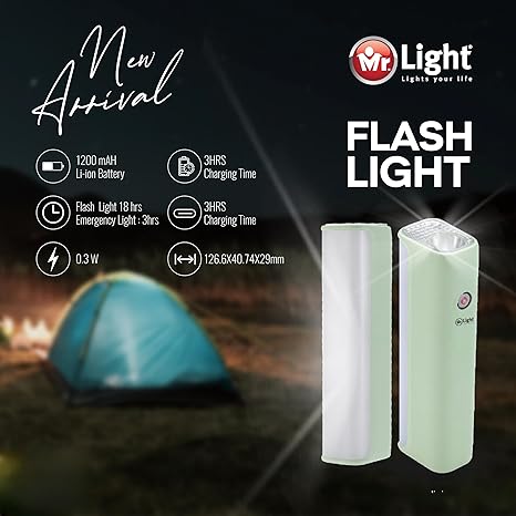 Mr. Light Rechargeable Pocket Flashlight with Emergency Lamp | Best Emergency Lamp in Bahrain | Halabh.com