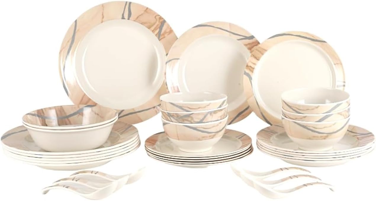 Royalford 32pcs Melamine Ware Dinner Set | Best Dinner Set in Bahrain | Halabh.com