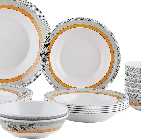 Royalford Melamine Ware Dinner 20 pcs Set White | Best Dinner Sets in Bahrain | Halabh.com