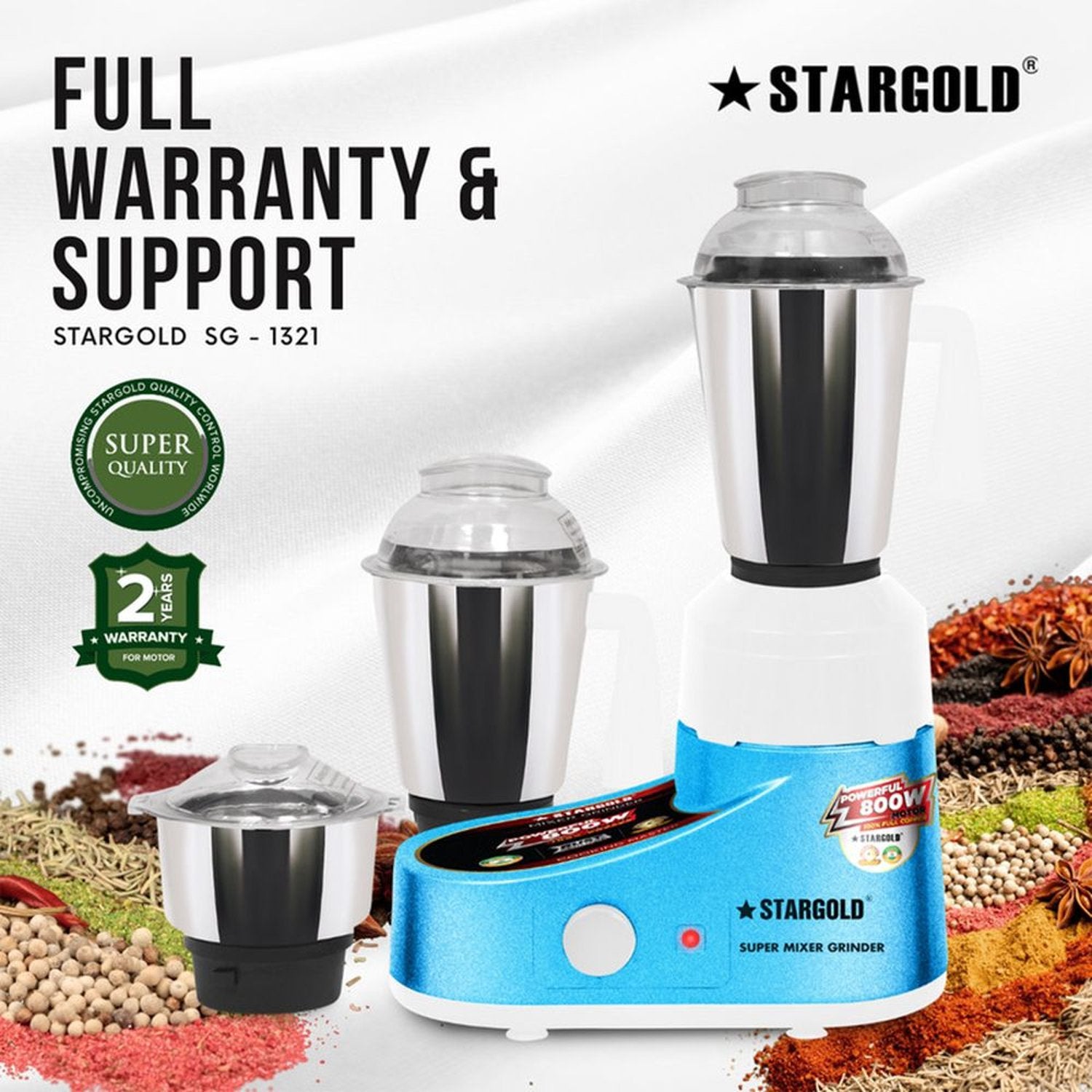 Buy Stargold 3 In 1 Mixer Grinder 800W in Bahrain | Halabh