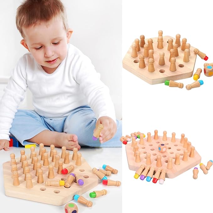 Wooden Memory Match Stick Chess Game Brain Teaser Toy | Best Baby Toys in Bahrain | Halabh.com