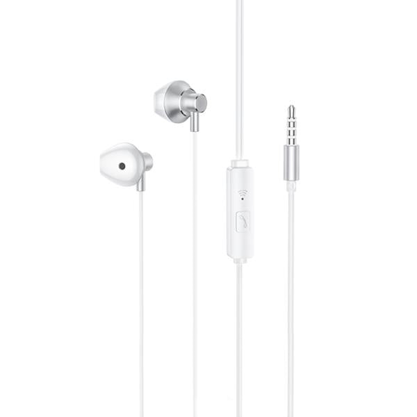 Hoco Belle With Mic Earphones Silver in Bahrain - Halabh