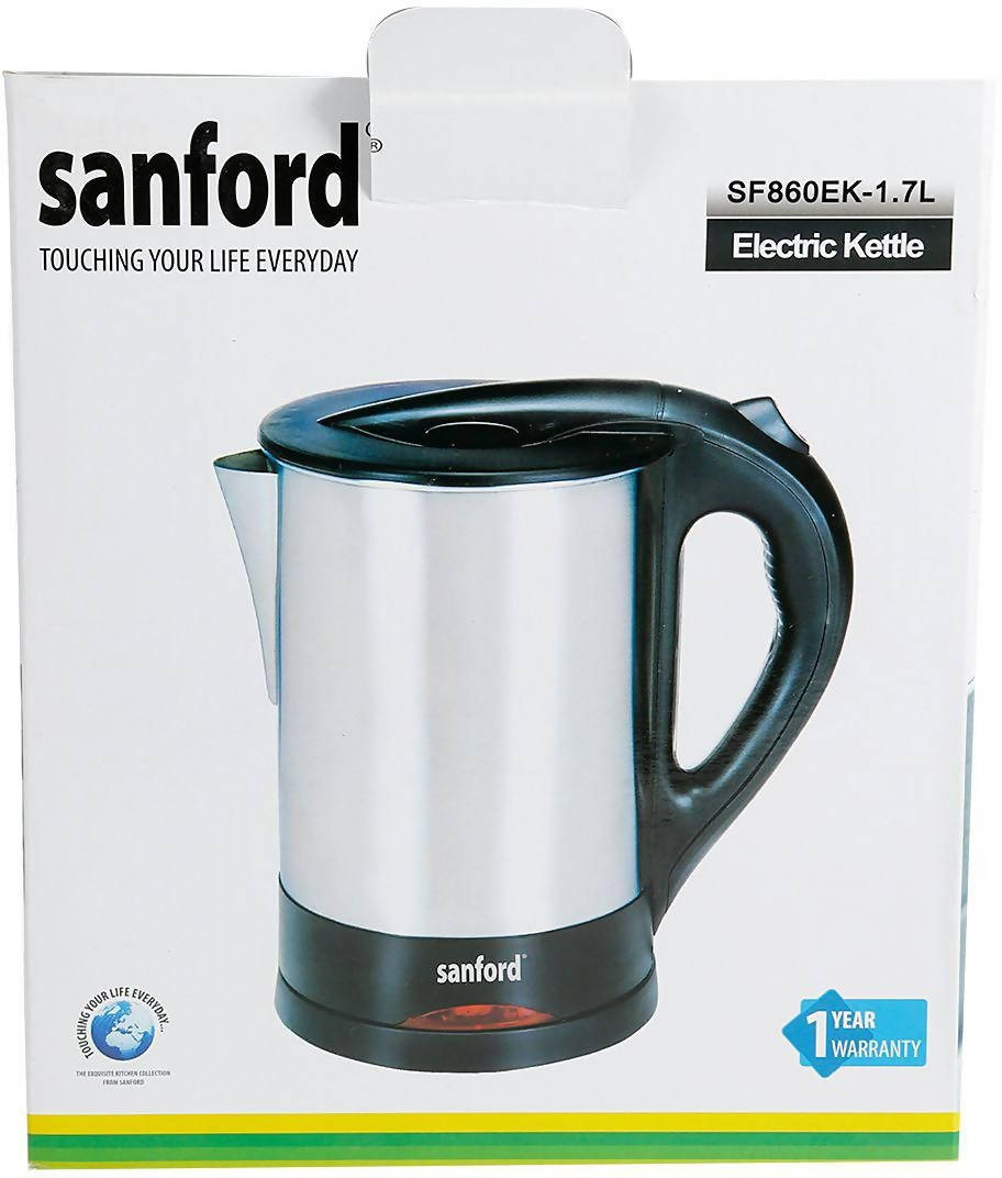 Sanford Electric Kettle 1.7 Liter 2200W Silver & Black | Kitchen Appliances | Halabh.com
