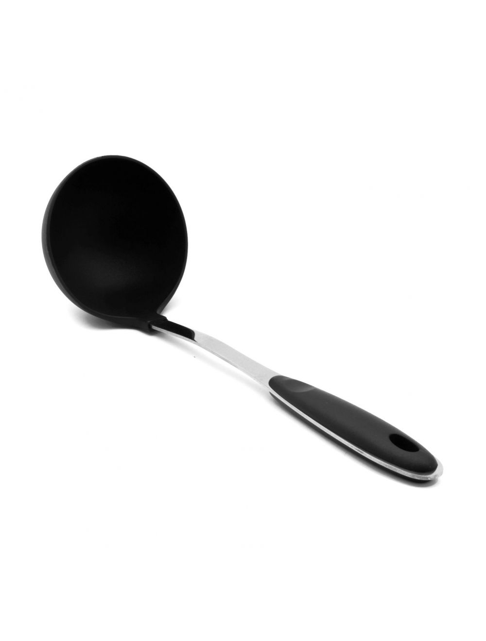 Royalford Nylon Soup Ladle With Stainless Steel Handle Black
