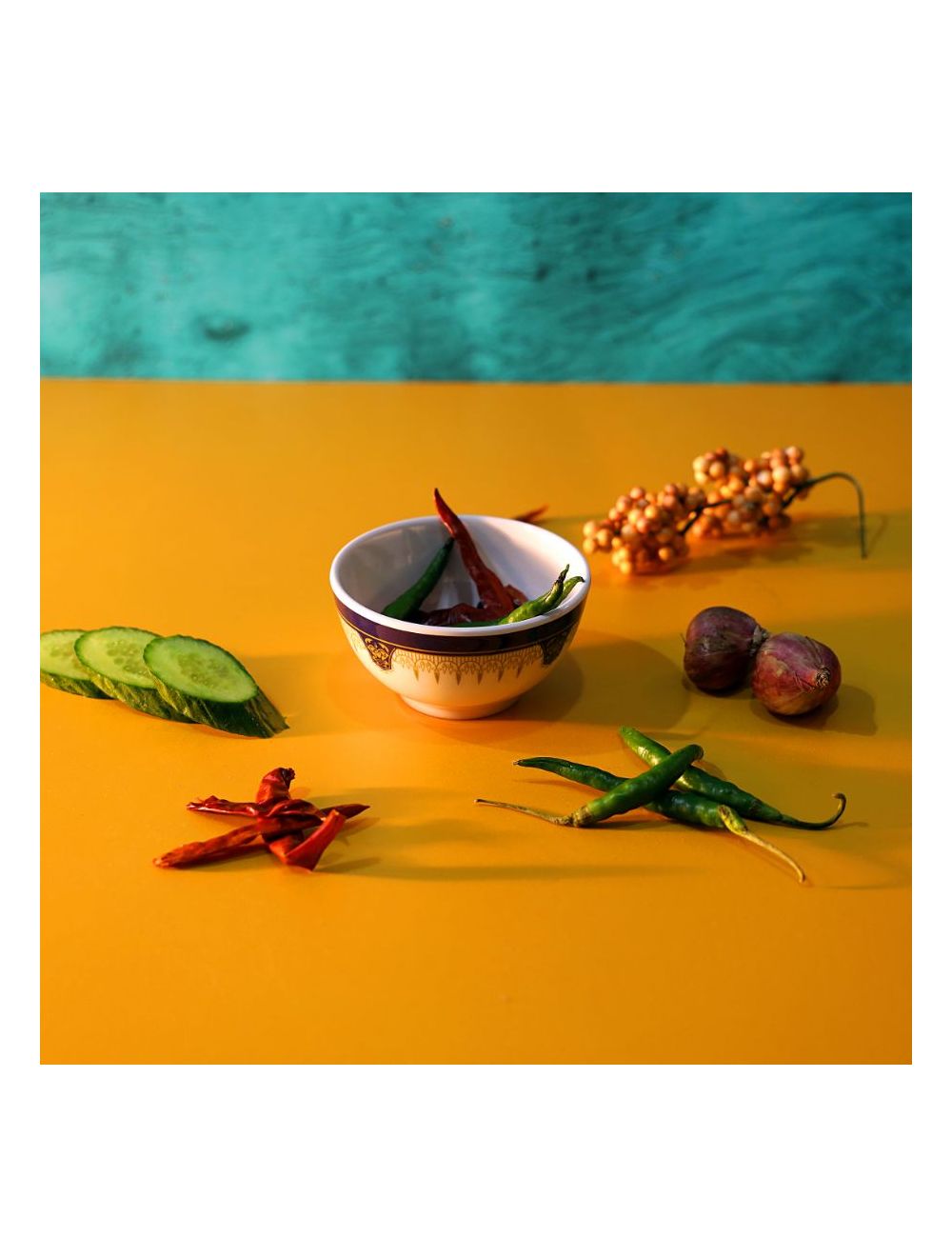 Royalford Melamine Ware Rice Bowl 3.5 inch Blue & White