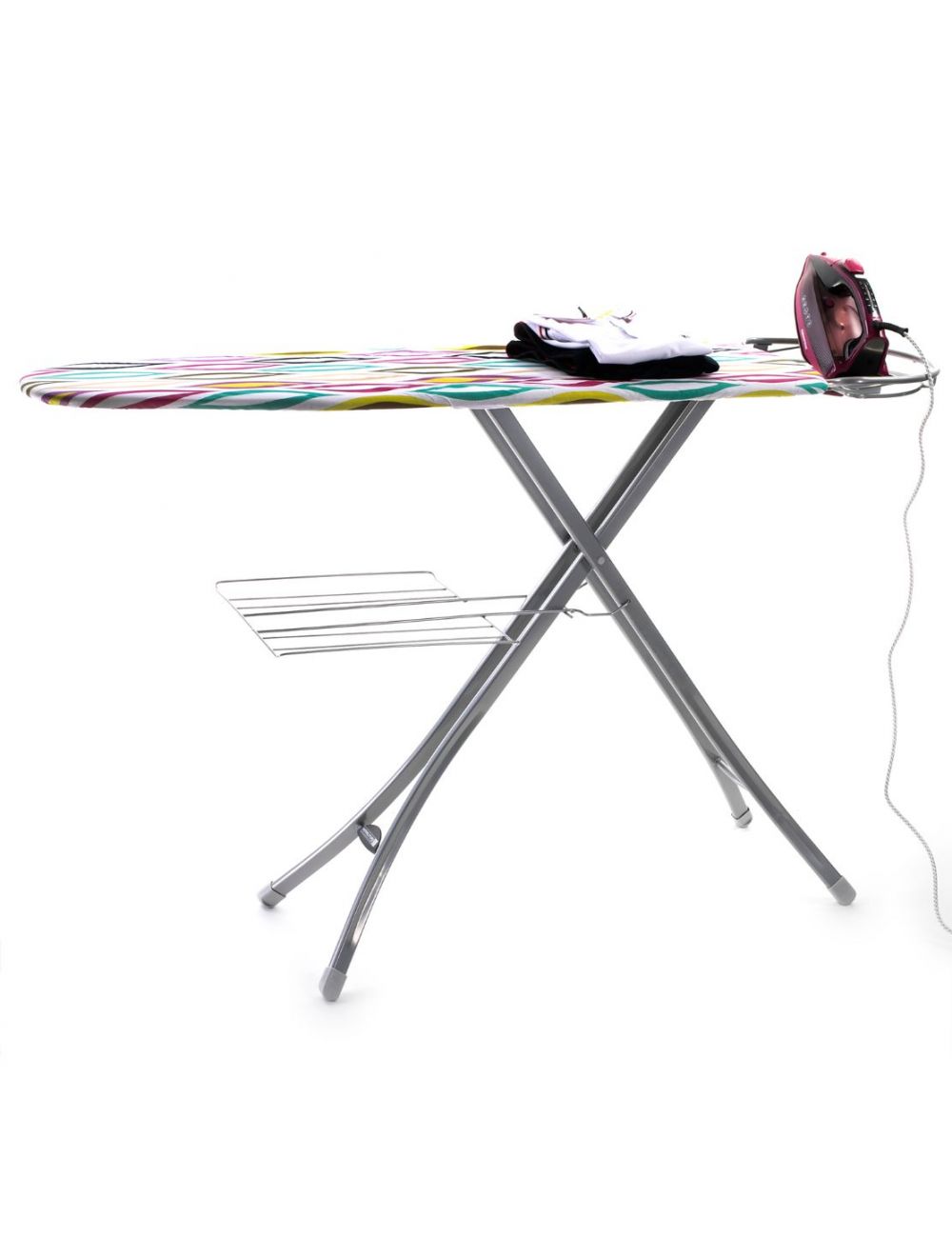 Royalford RF366IBM Mesh Ironing Board with Attached Cloth Rack, 122x38cm