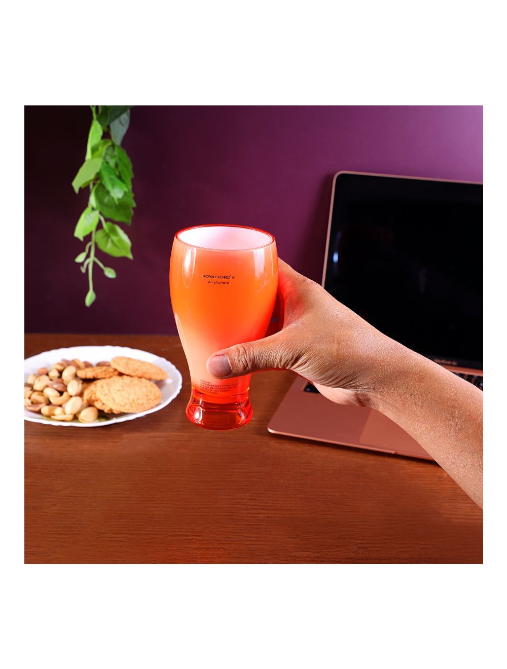 Royalford Acrylic Glass Capacity 410 mL Red