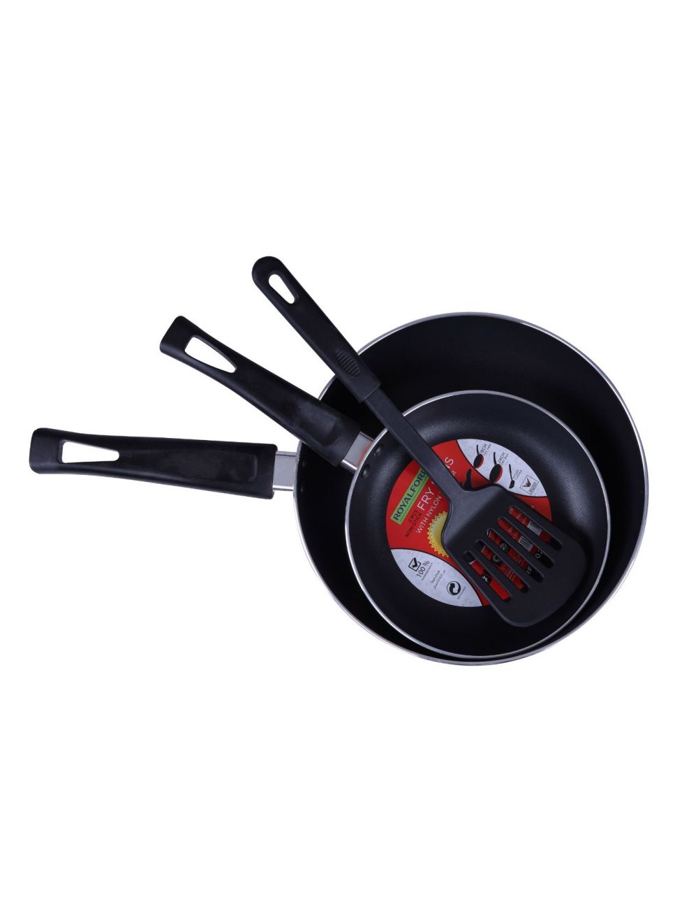 Royalford 3Pcs Aluminium Fry Pan 18 & 24 Cm