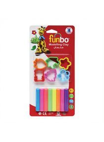 FUNBO Modelling Clay 100g 8 Neon Colors 6 Moulds FO-MC-100-8+6M
