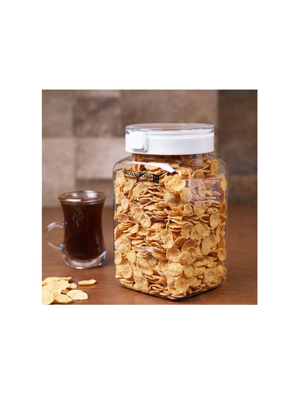 Royalford Plastic Canister 600 Ml With Lid Transparent