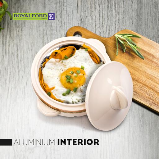 Royalford RF1643 Royalford 3Pc Hot Pot Insulated Food Warmer Thermal Casserole Dish Double Wall Insulated Serving