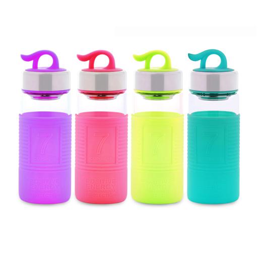 Royalford RF8307 Silicon Sleeve Glass Bottle | 400ml | BPA & PVC Free