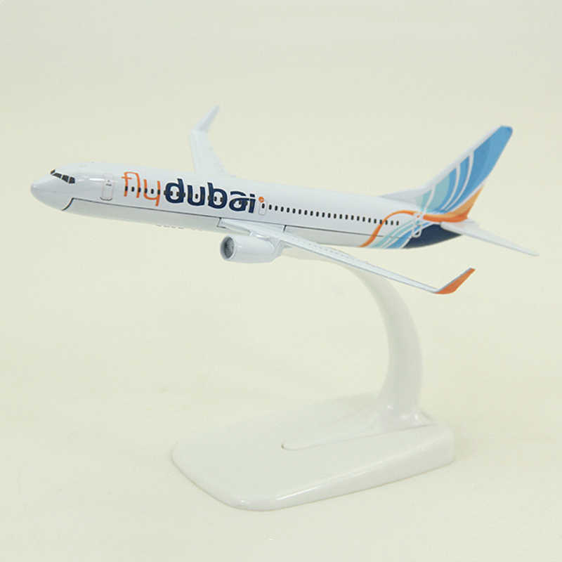1:400 16cm Scale Airplanes Boeing 737 B737 Dubai Fly Airlines Airplane Model Metal