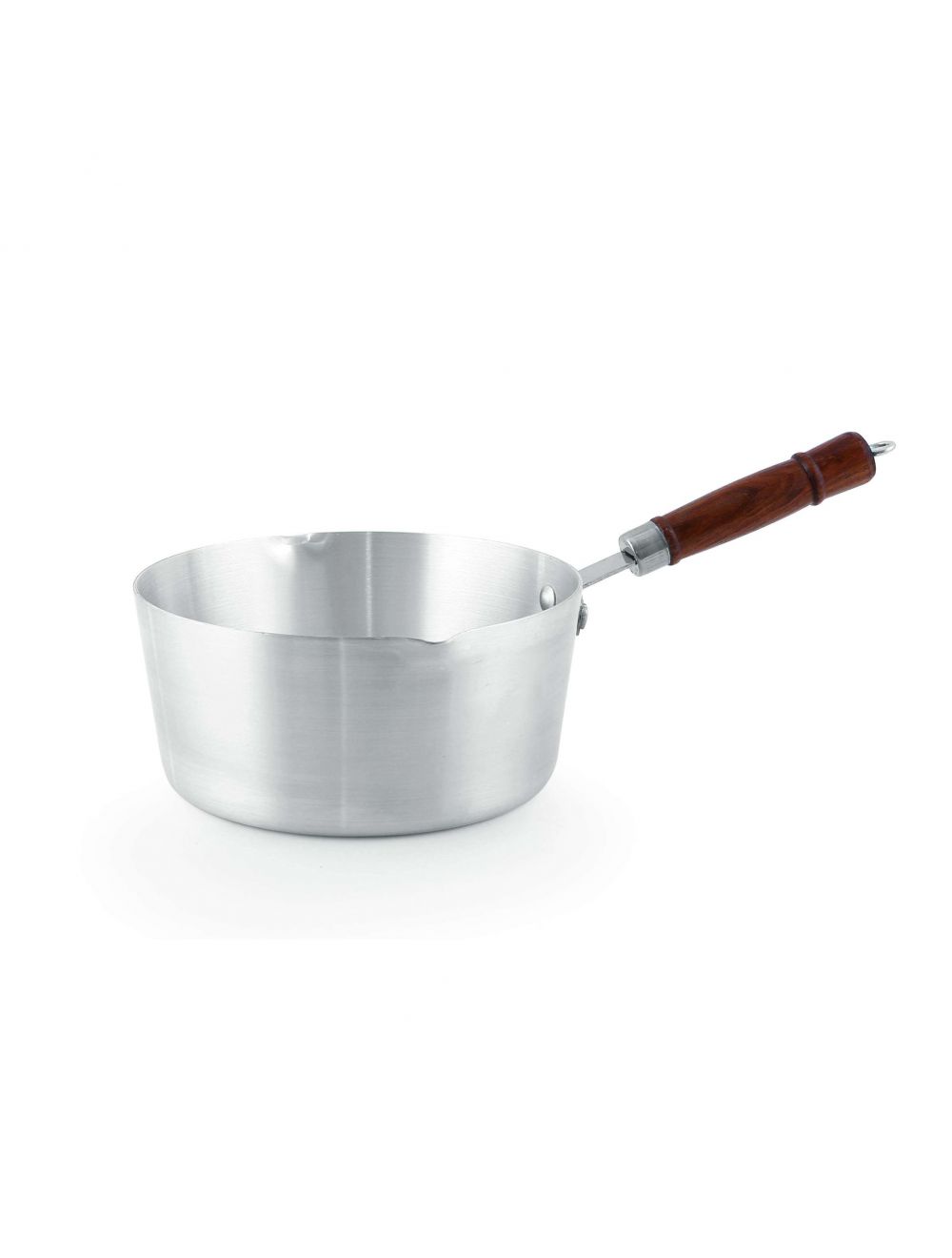 Royalford 7Inch Aluminium Milk Pan With Wooden Handle Silver