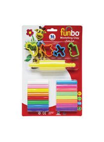 Funbo Modelling Clay 200g 16 Colors 4 Moulds 1R FO-MC-200-16+4M