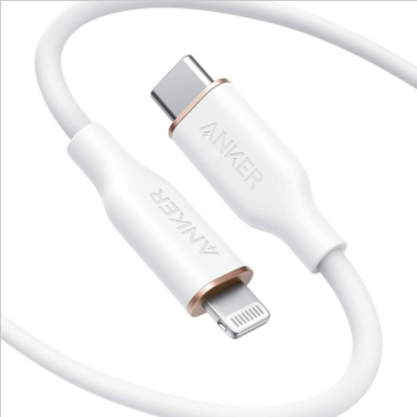 Anker PowerLine USB C To  Lightning Charging Cable Cloud 3ft White