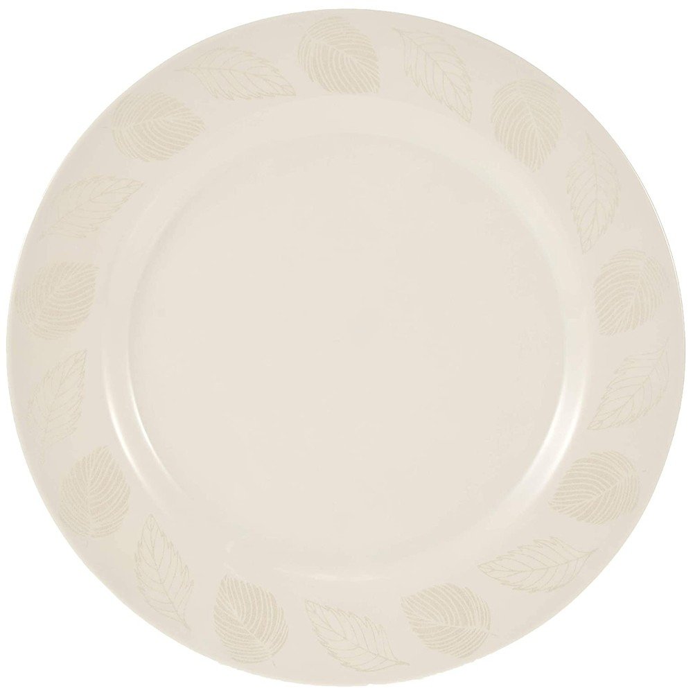 Flamingo Pearl Leaf Food Plate White 8 Inch