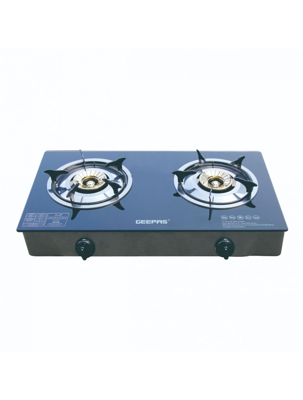 Shop Geepas Two Gas Burner Auto Ignition Gas Stove | Kitchen Accessories | Halabh.com