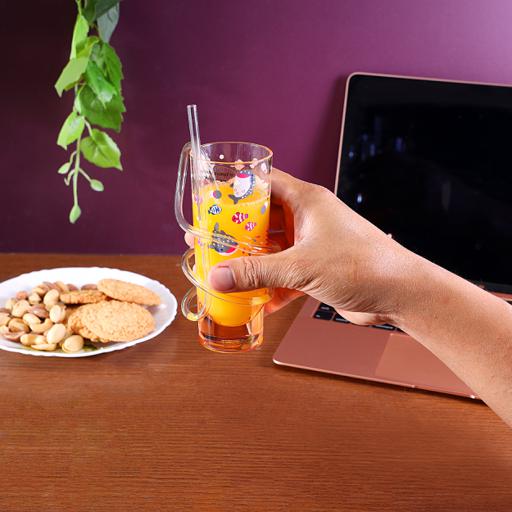 Royalford RF6167 Royalford Transparent Acrylic Glass With Straw Drinking Tube Straw Resistant Glass Clear Juice Cup