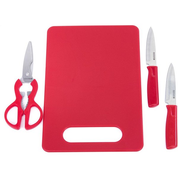 Royalford Kitchen Knife Set 4 Pcs Red