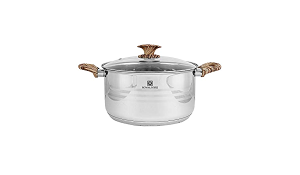 Royalford Stainless steel Casserole with Glass Lid Multi Colour