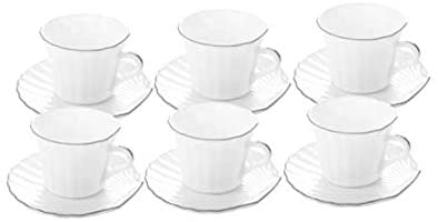 Royalford Mother Of Pearl Cup & Saucer Set Shell Design White