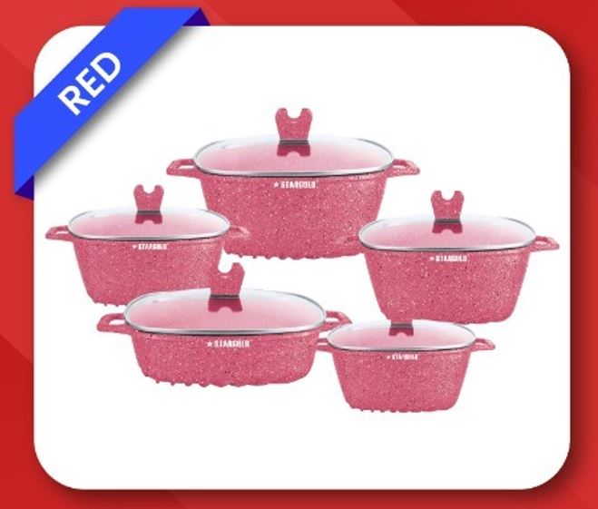 Star gold 10PCs Marble Cookware Set