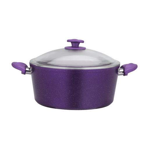 Royalford Aluminium Casserole With Durable Granite Coating Purple