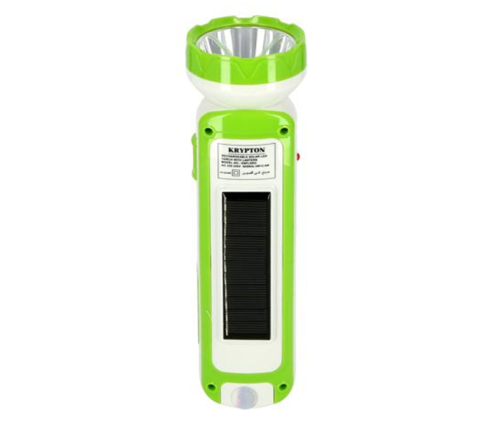 Krypton Rechargeable Solar LED Torch With Lantern Green & White