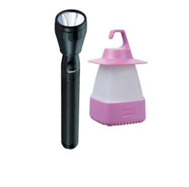 Sanford 2 In 1 Combo Rechargeable LED Flash Light Pink & Black