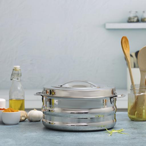 Royalford Galaxy Double Wall Stainless Steel Hot Pot Silver