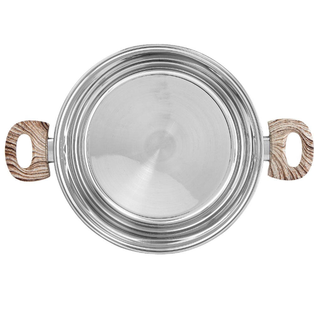 Royalford 32cm Stainless Steel Casserole With Glass Lid Silver