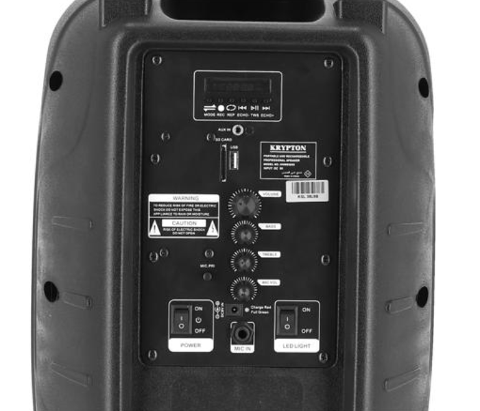 Krypton Portable And Rechargeable Speaker With Mic Black