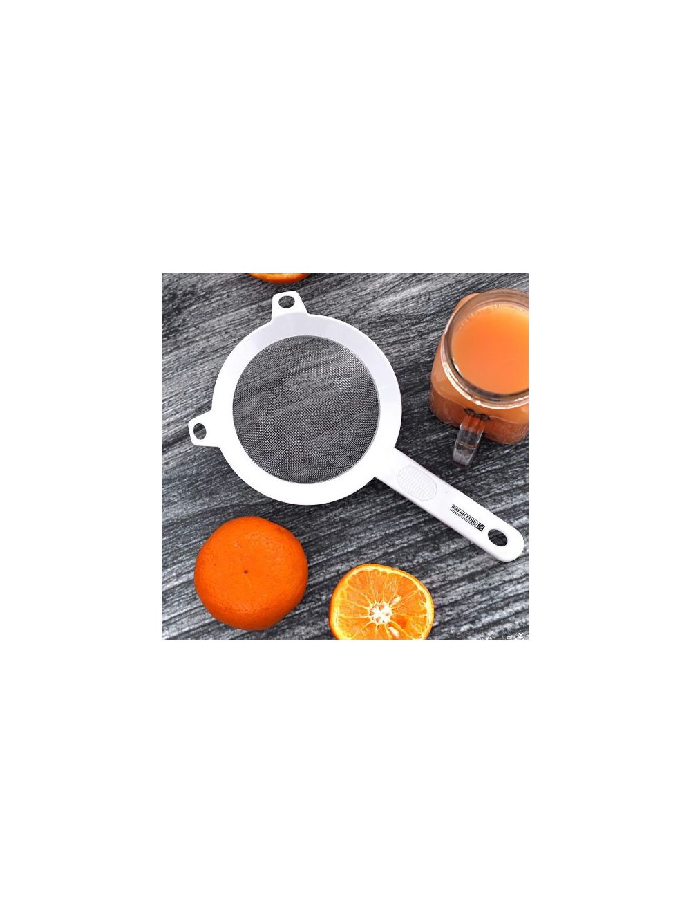 Royalford Stainless Steel Strainer with Gripped Handle 5 Inch