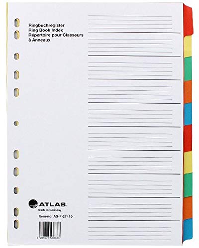 Manila Divider Divider 5 Color Paper Atlas