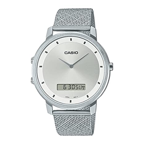 Casio Analog Digital Men's Watch MTP-B200M-7EDF | Stainless Steel Mesh Strap | Water-Resistant | Minimal | Quartz Movement | Lifestyle| Business | Scratch-resistant | Fashionable | Halabh