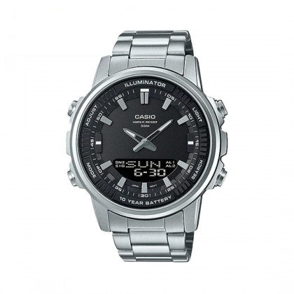 Casio Men's Watch AMW-880D-1AVDF | Stainless Steel Mesh Strap | Water-Resistant | Minimal | Quartz Movement | Lifestyle| Business | Scratch-resistant | Fashionable | Halabh.com