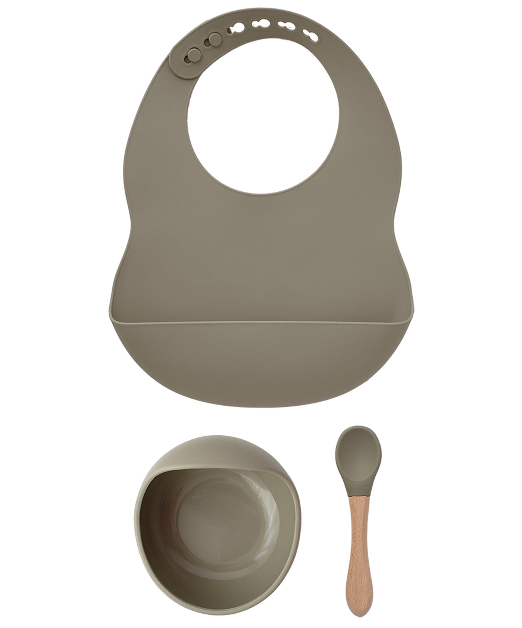 Milk It Baby Army Green Bib & Bowl Set Food Grade Silicone Set | Baby Products | Halabh.com